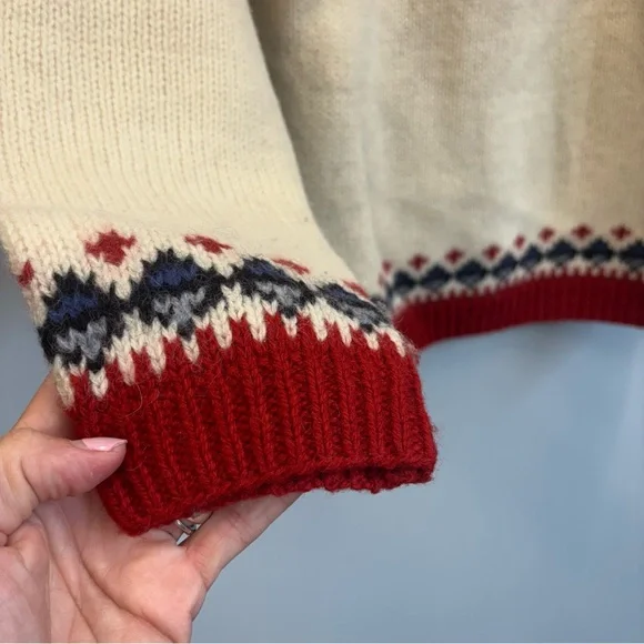 Vintage Eddie Bauer Medium Sweater Wool Fair Isle - Picture 8 of 13